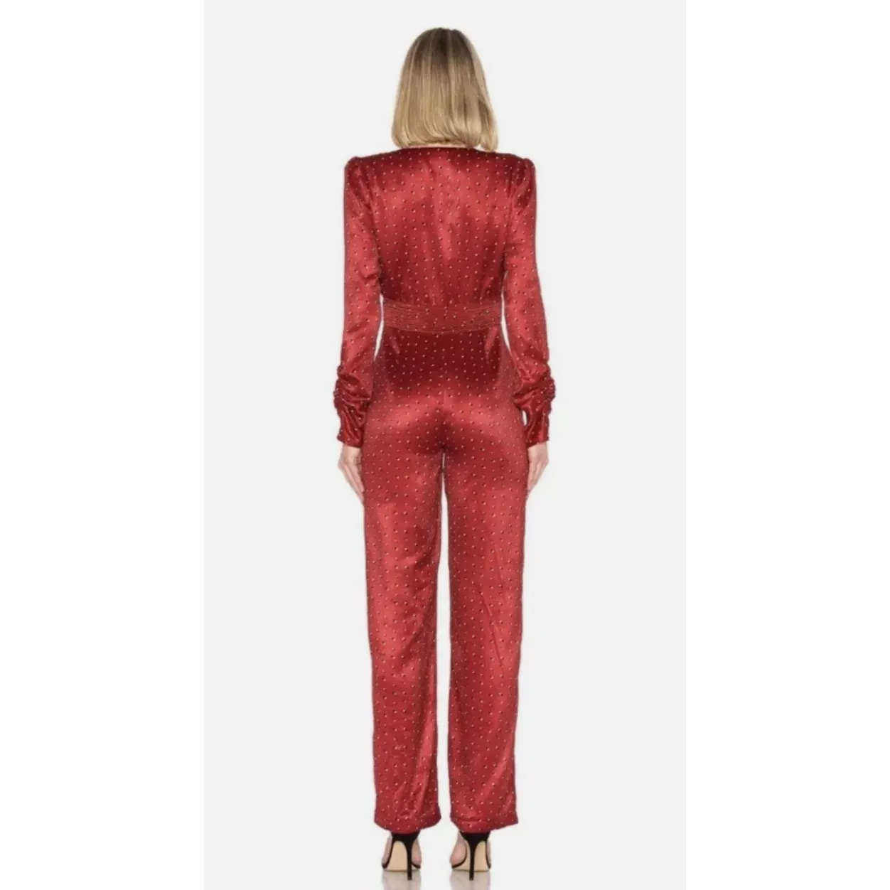 House of Harlow 1960 x Revolve sz. XS Vera Red Polka Dot Jumpsuit - Image 2