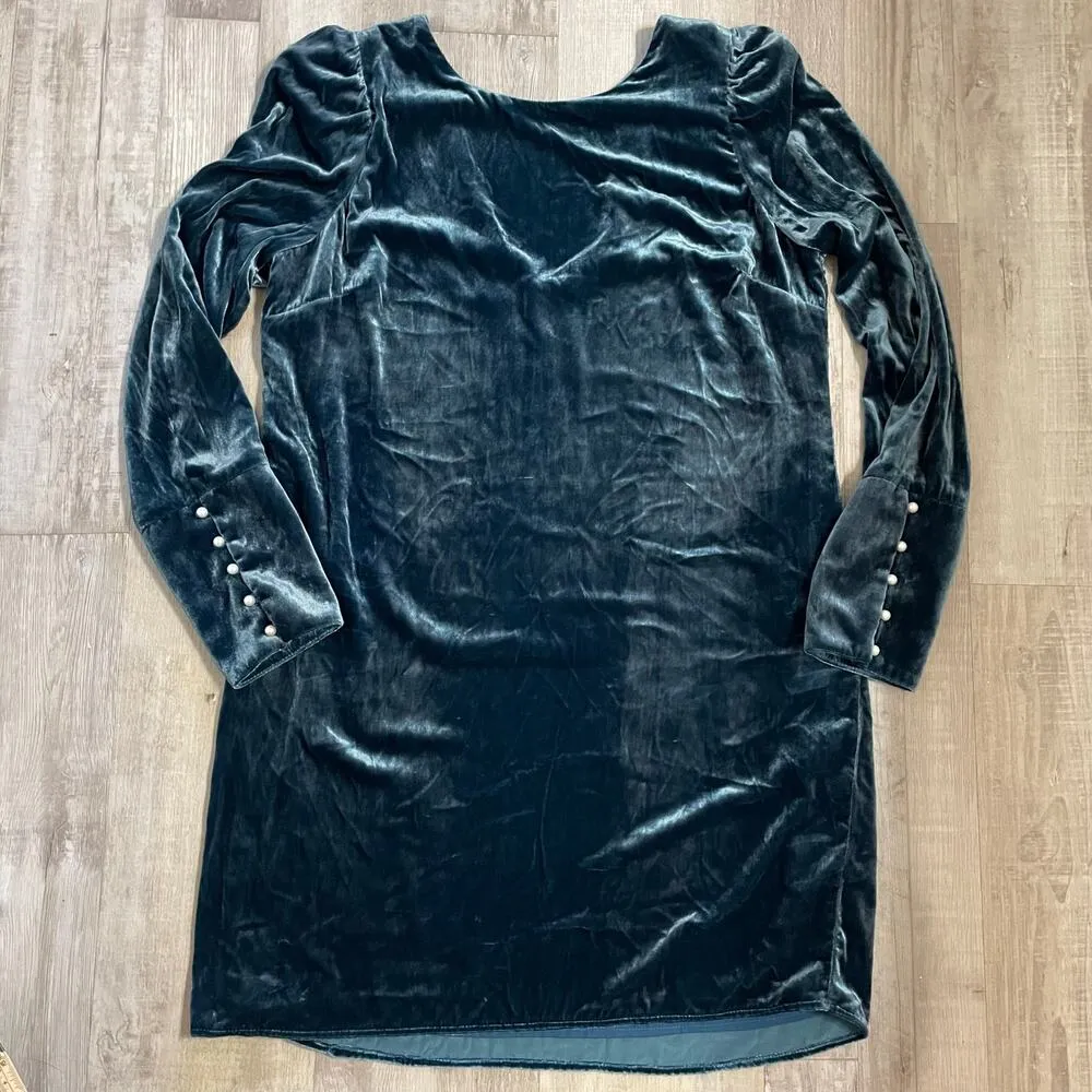 Charles Henry Womens Blue Velvet Sheath Dress Size Large - Image 13