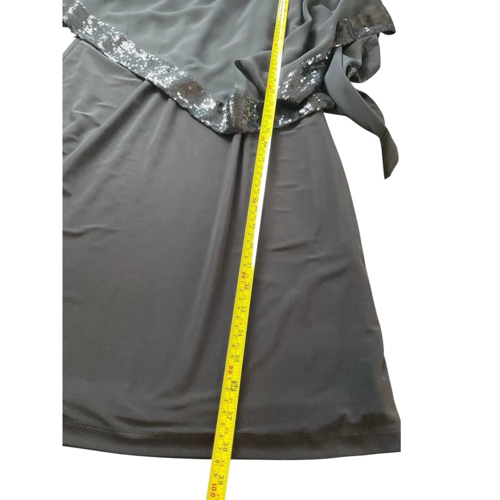 Scarlett Women's Cape Sequence‎ Shift Dress Black 10 Cocktail Wedding Party - Image 6