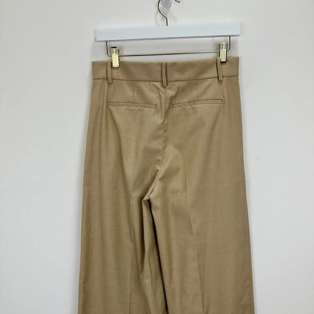 Madewell The Harlow Superwide Leg Trouser Brushed Twill Light Neutral US 00 NWT - Image 11