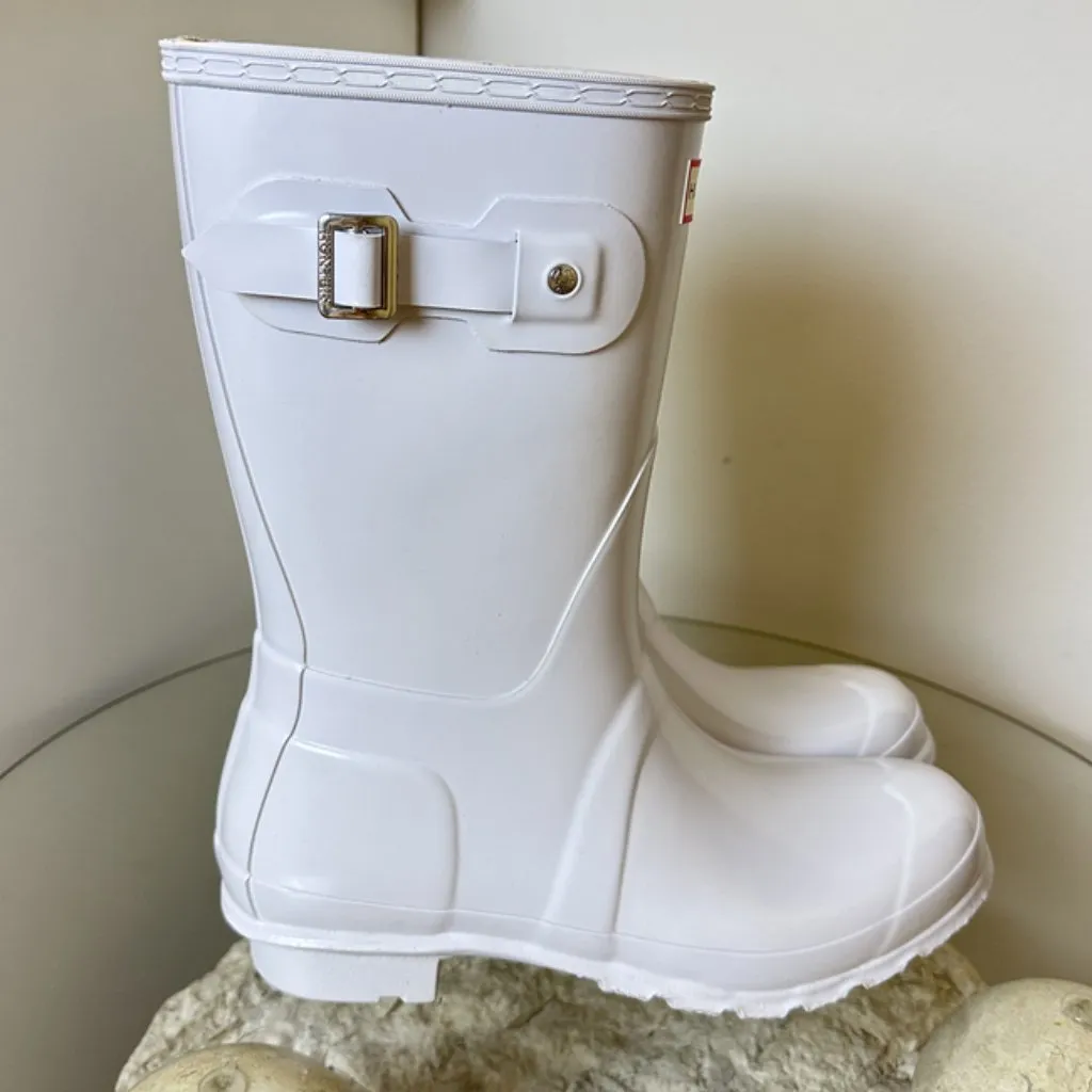 Hunter  Original Short Gloss Waterproof Rain Boot in Light Gray Size US 8 - Image 3