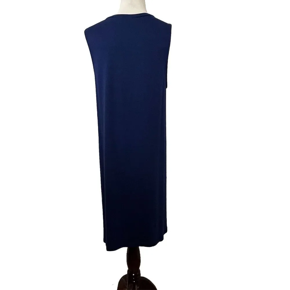 Everly  Medium Sleeveless Tank Dress‎ Pullover Knee Length With Front Slits - Image 3