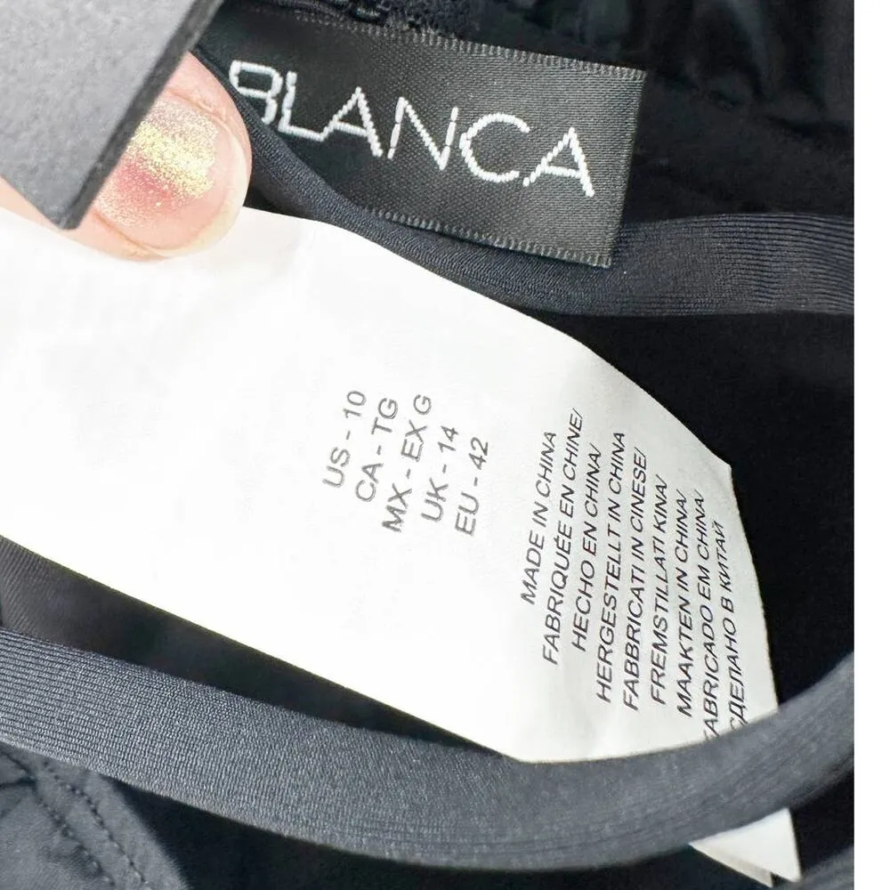 Island Goddess Lace Back One Shoulder One Piece Size 10 Black - Image 5