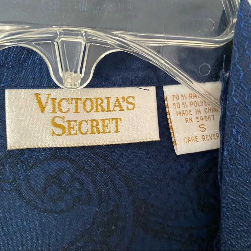 Victoria’s Secret Gold Label Blue Pajama Set stop Bottom Vintage Small - Image 9