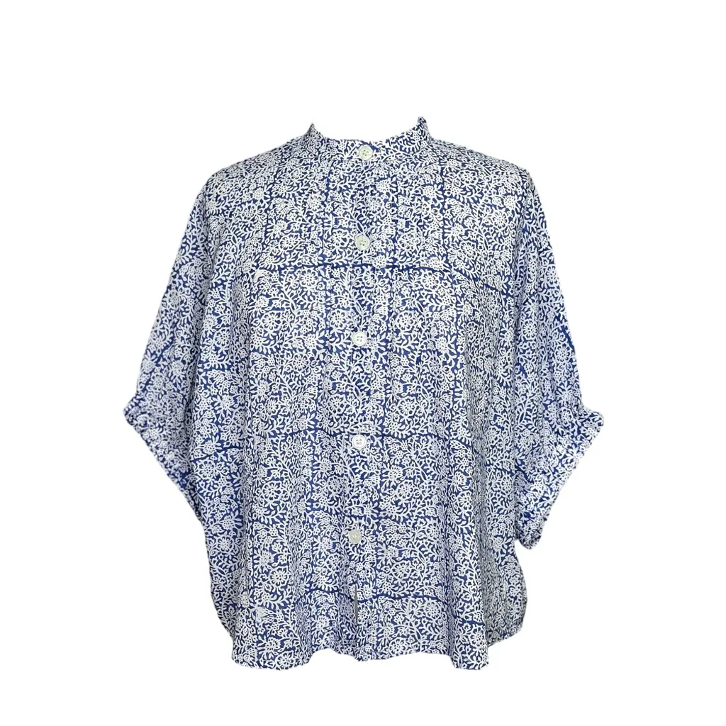 EMERSON FRY Love Tómas Mandarin Collar Top, Porcelain Organic, OS White Size undefined - Image 4