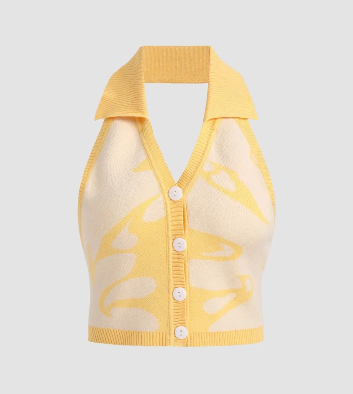 Cider Button Up Knitted Halter Top - Image 4
