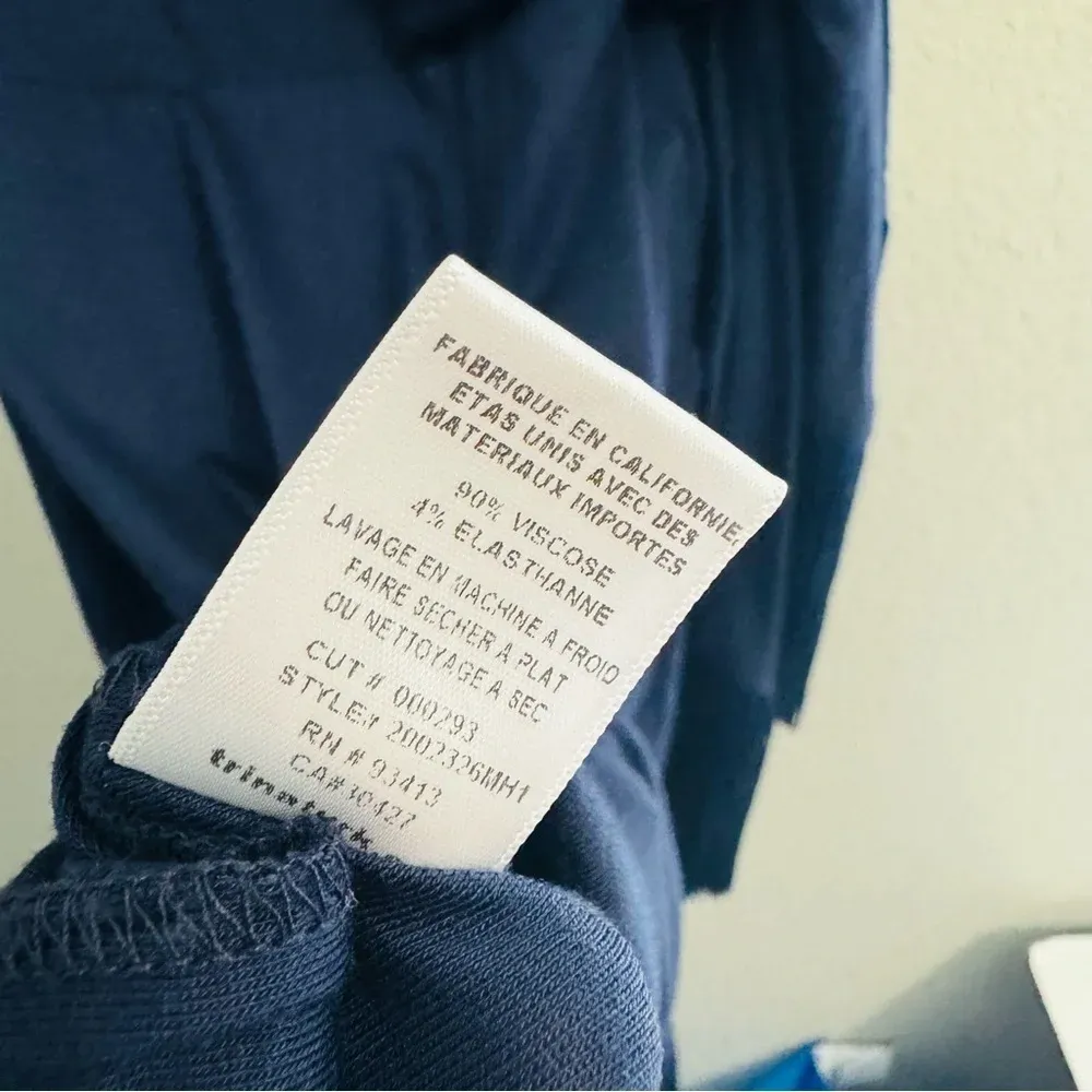 Trina Turk Midi Dress Women's Size S‎ Navy Blue Faux Wrap Knit - Image 9