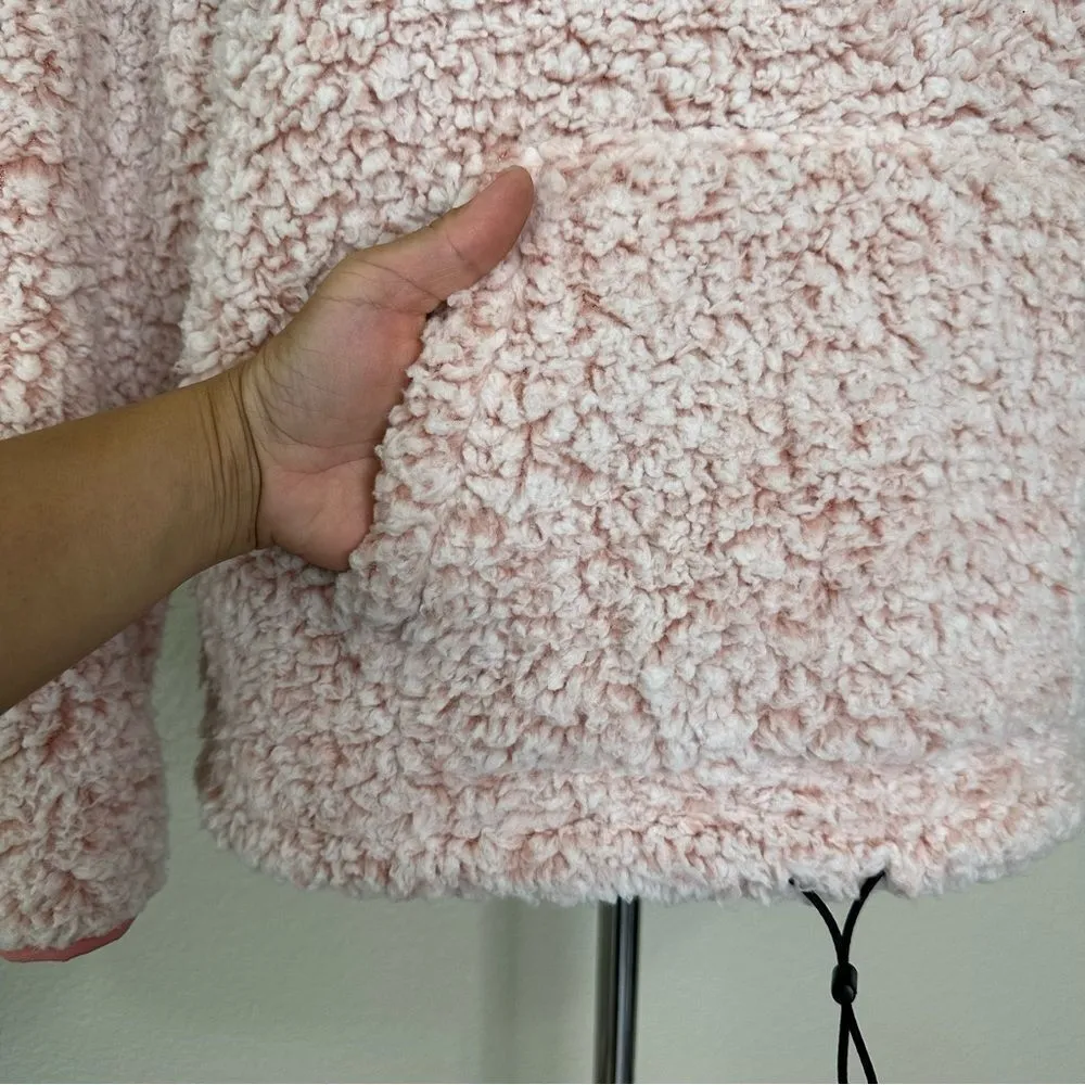 NWT Pink Victoria’s Secret Teddy Bear Quarter Zip Pull Over Sweatshirt - Image 6