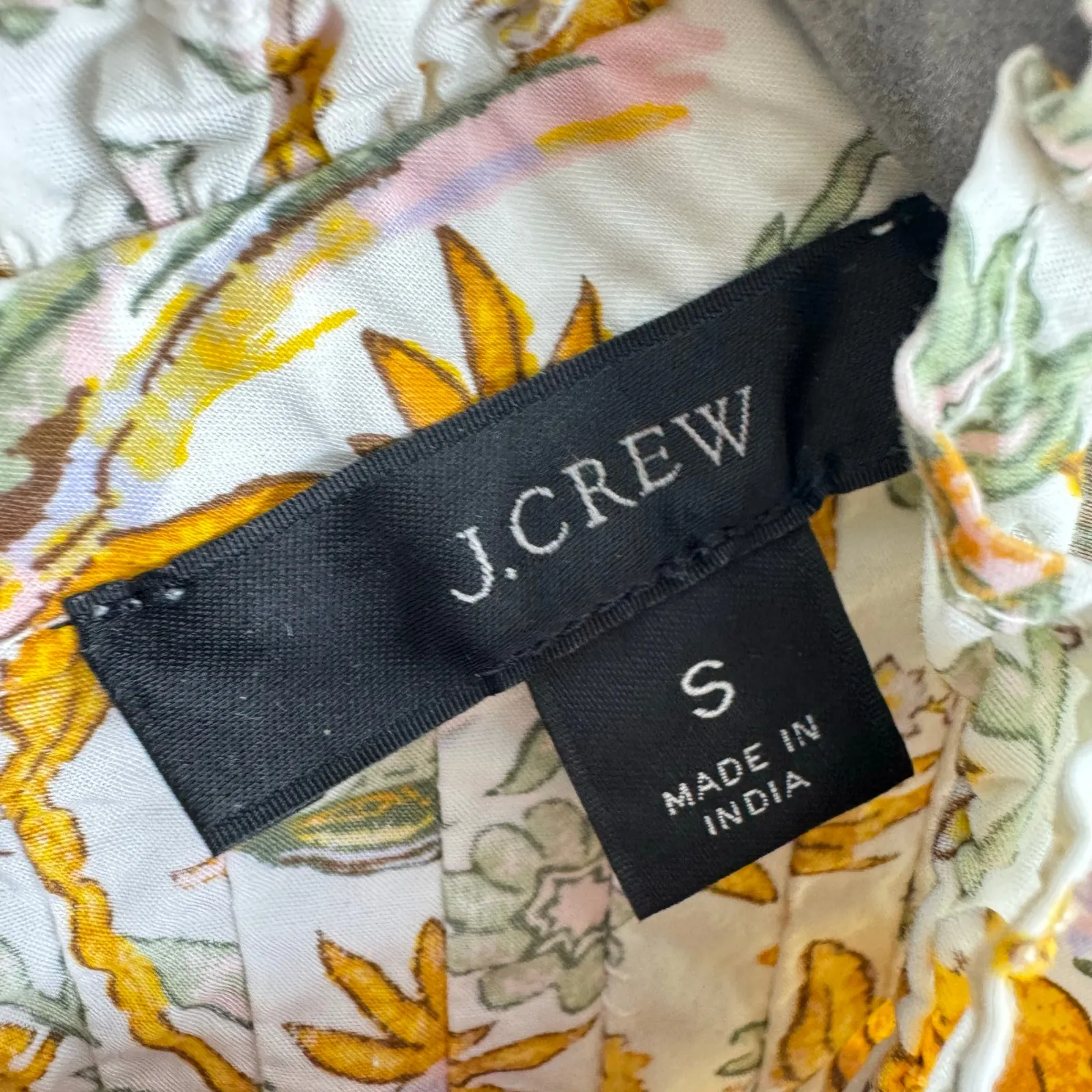 J. Crew 100% Cotton Sunny Blooms Poplin Crew Neck Sleeveless Blouse Size S - Image 5