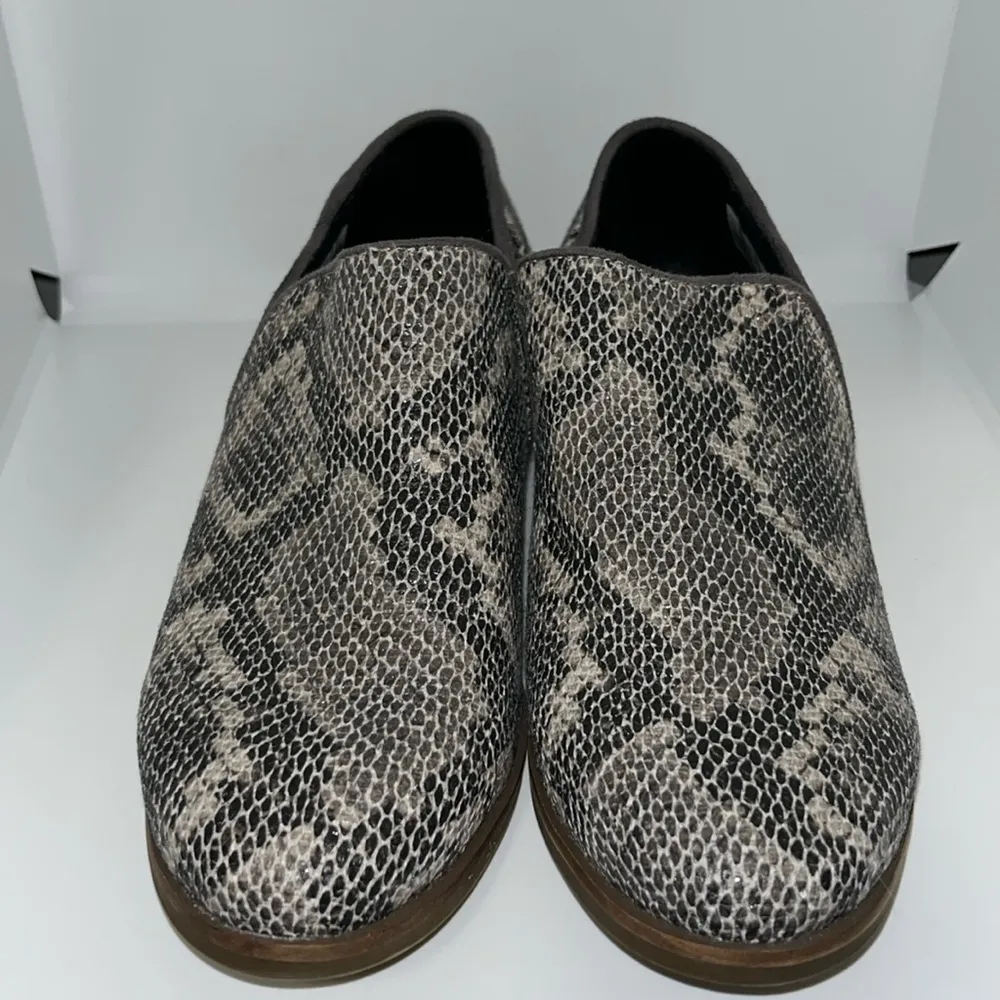 Toms Shaye Leather Snakeskin Print Ankle Booties Low Boots 7.5 Snake Shoes - Image 3