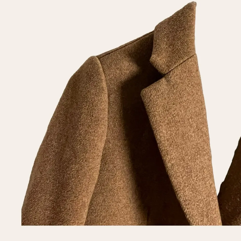 J.Crew Brown Wool Blend Single Breasted Top Coat Women's Size 0 - Image 4