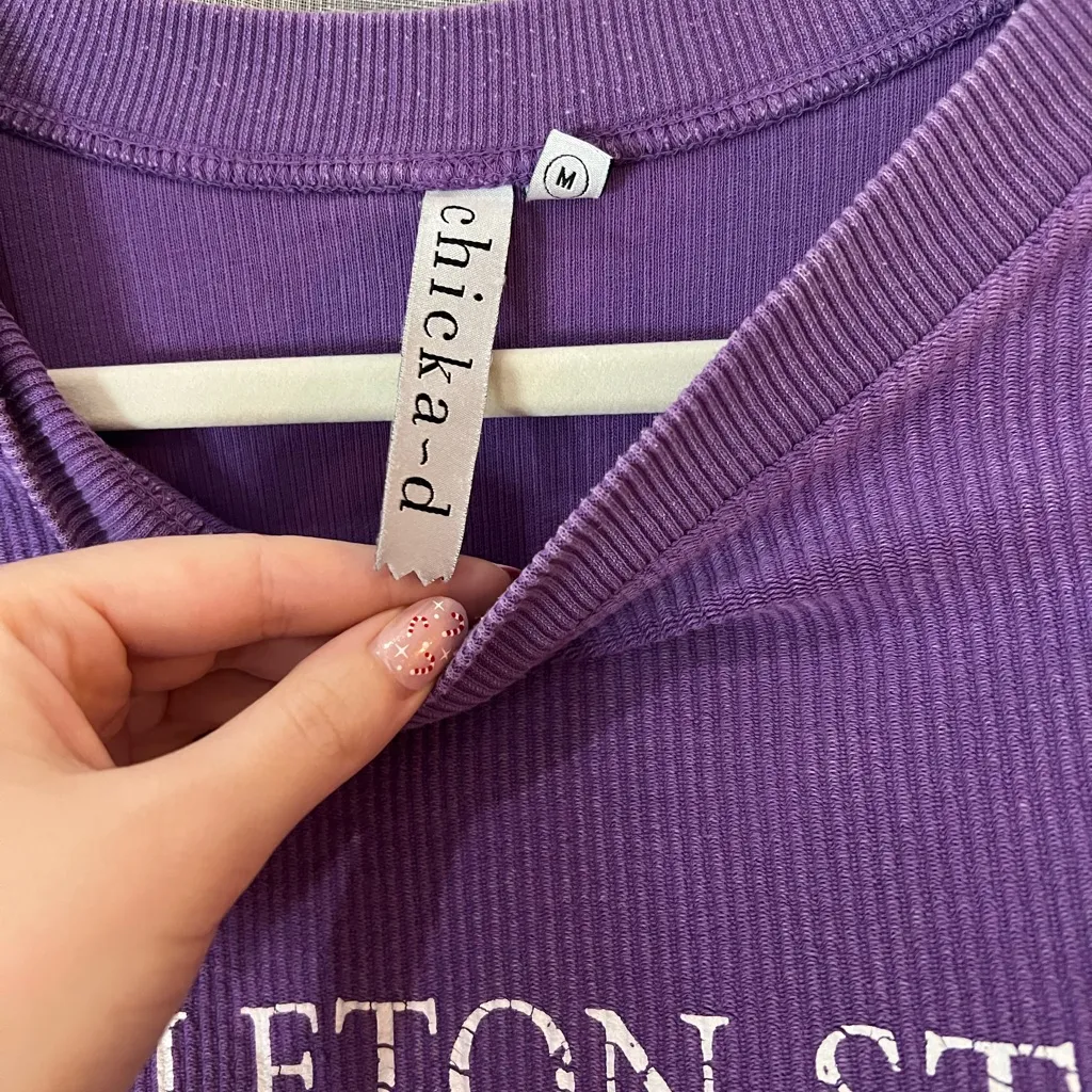 Tarleton State University Women's Purple Crew Neck Sweater Size M - Image 3