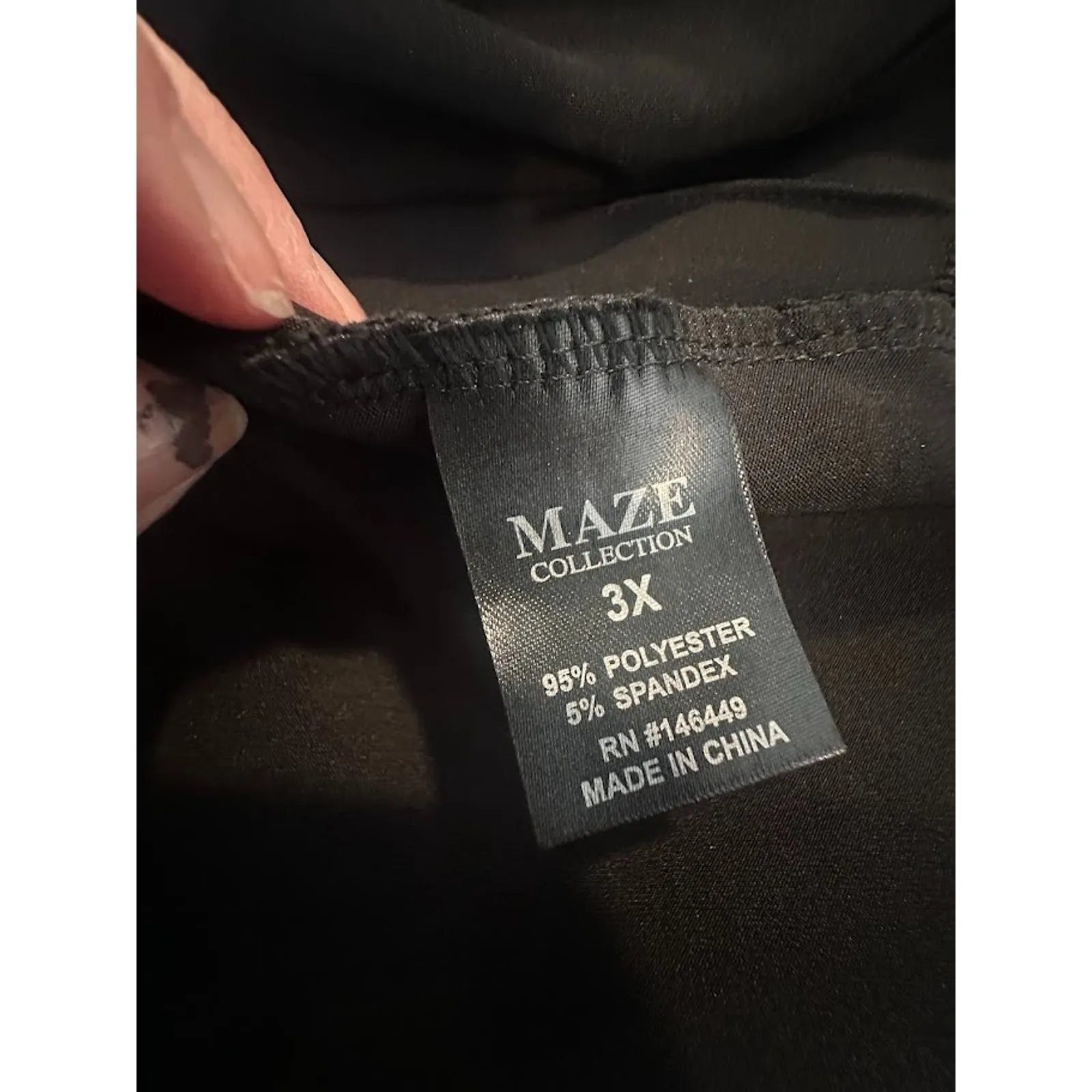 MAZE Collection Women Levanta Cola Slimming Scuba Control Plaid Pants Sz 3X Black - Image 6