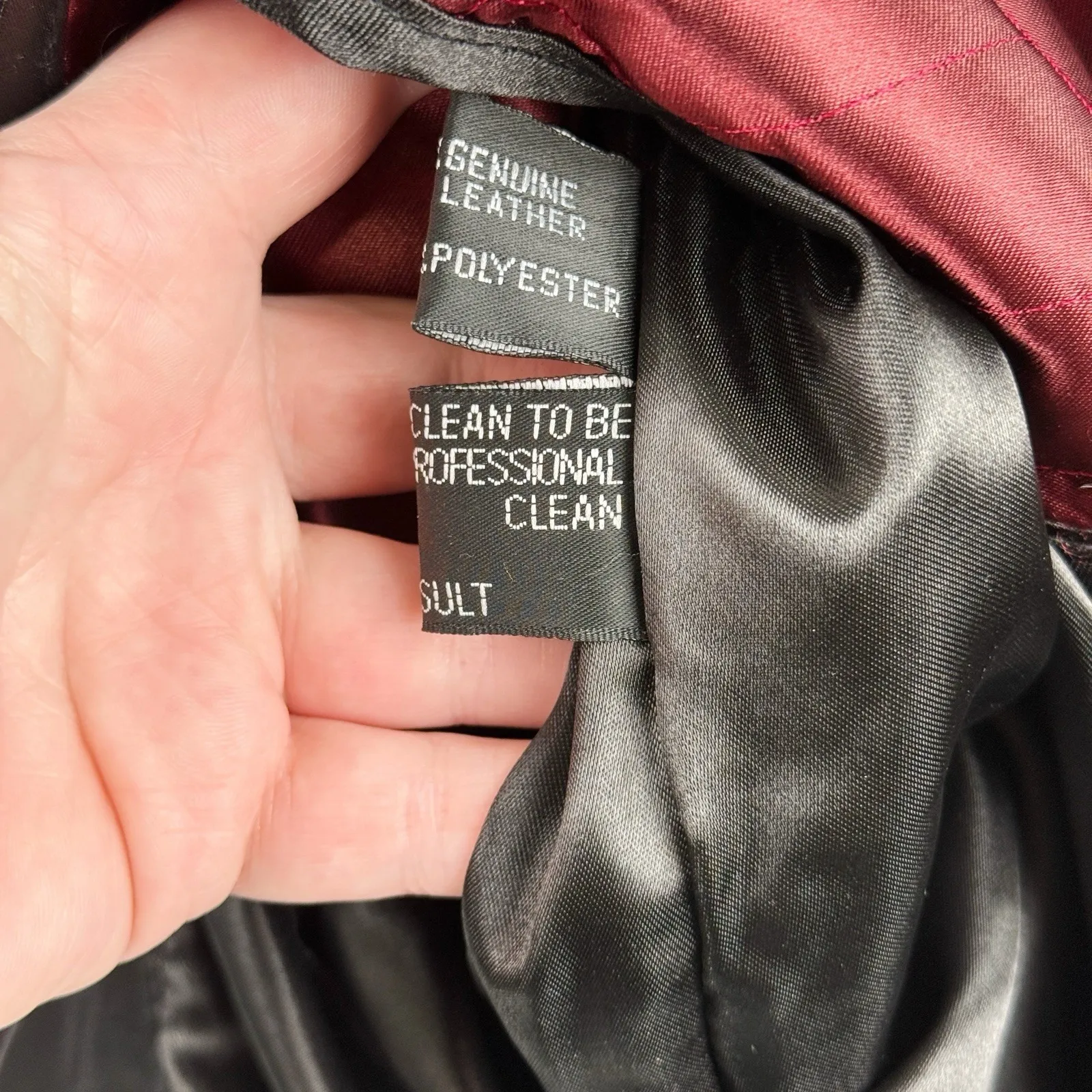 Knoles & Carter Downtown Black Leather Coat XL Fur Trim Hood Italian Lambskin - Image 11