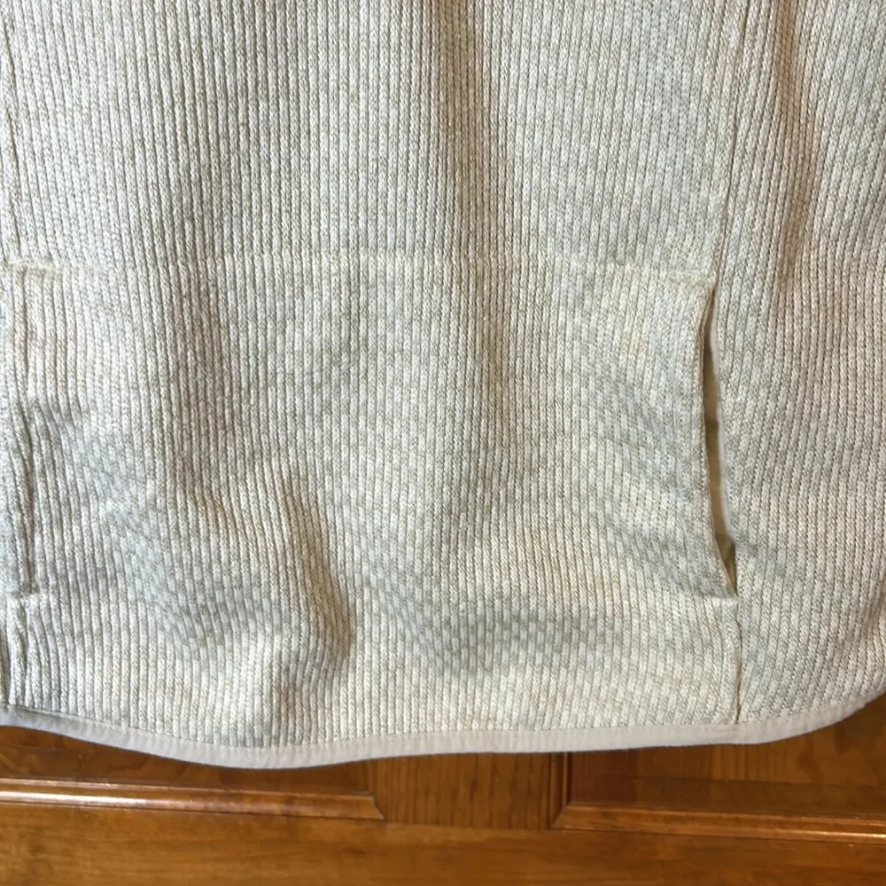 Columbia Ivory/Beige Rosenblum Hooded 1/4 snap Pullover front pocket Med-EUC - Image 3