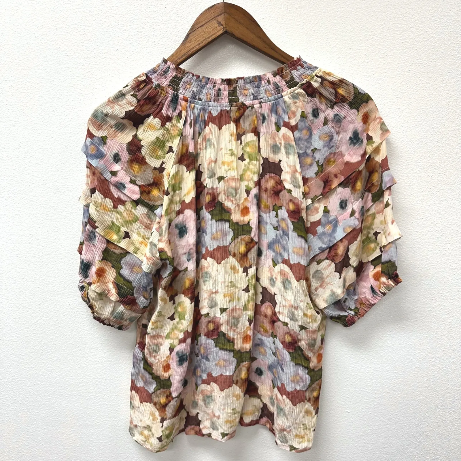 Rails Paris‎ Blouse in Painted Floral Multicolor Size S - Image 7