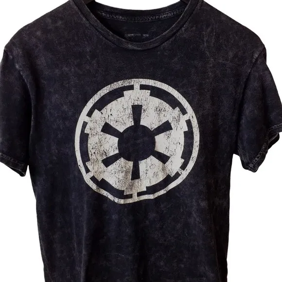 Star Wars T Shirt Stone Wash Graphic Tee Short Sleeve Cotton Solid Logo S - Image 2