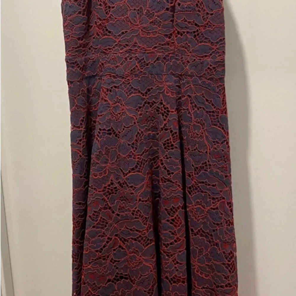 ModCloth A Night Like This Navy Sleeveless Midi Dress With Red Lace Overlay - Image 5