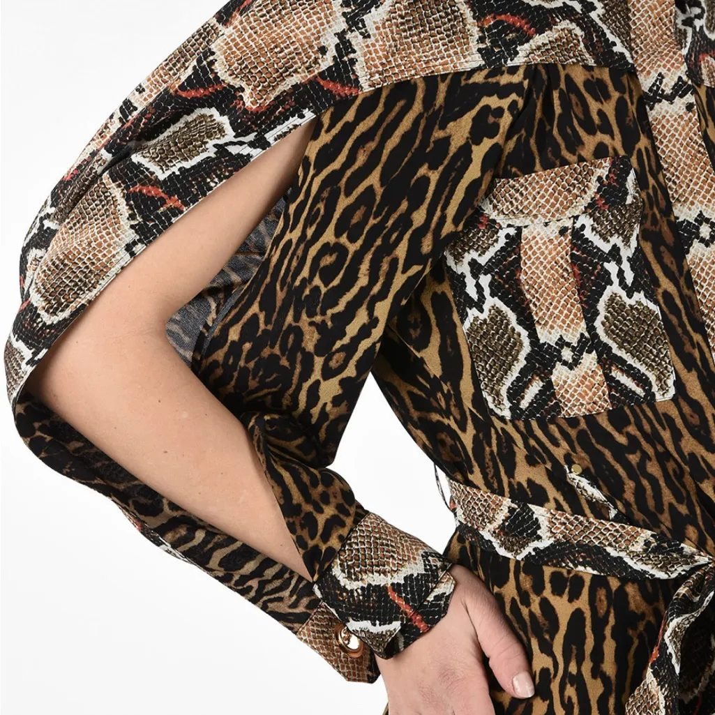 Burberry London Silk Animal Print Costanza Dress Size 6 NEW MSRP 2250.00 - Image 3