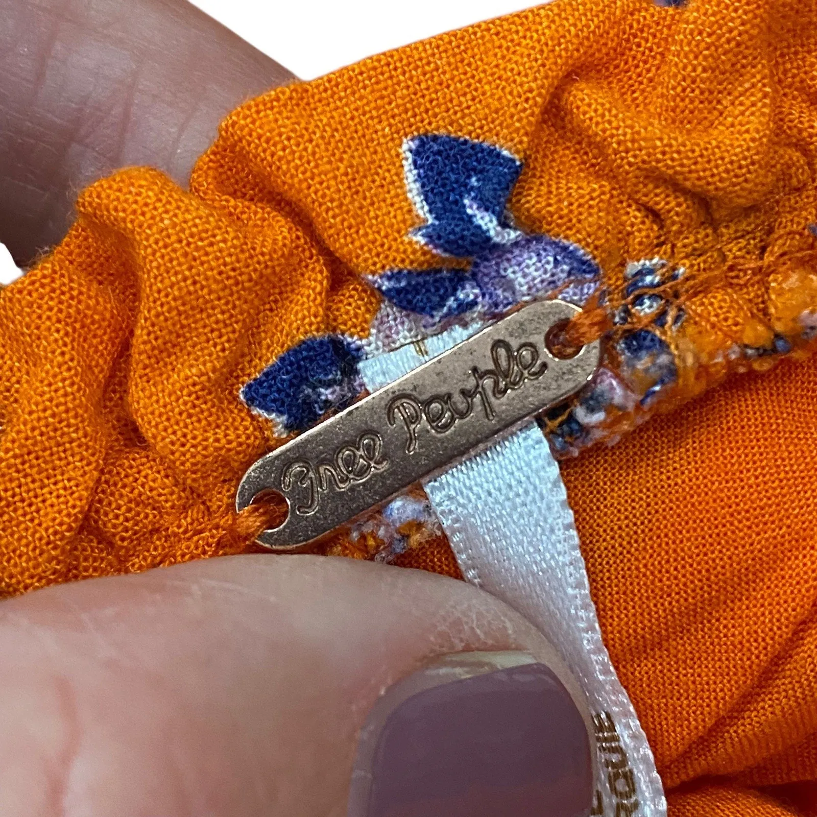 Free People Ruffle Mini Dress Womens Size XS Like A Lady Print Orange - Image 6