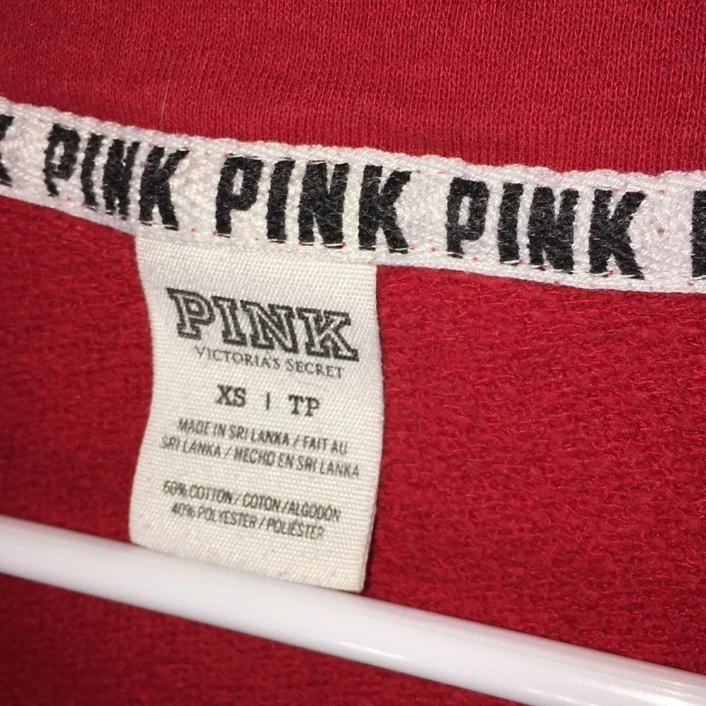 PINK Victoria’s Secret quarter zip hoodie XS red hoodie PINK VS QUARTER zip​​​ - Image 9