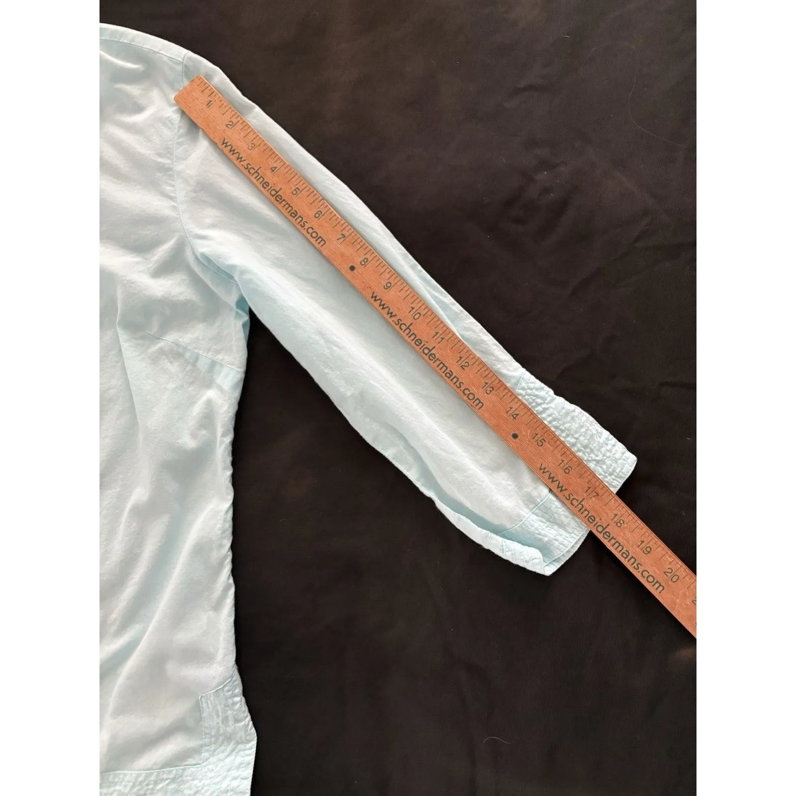 Caribbean Joe Blouse Size M Aqua Blue SemiSheer Lightweight Coastal Beach Jewels - Image 14