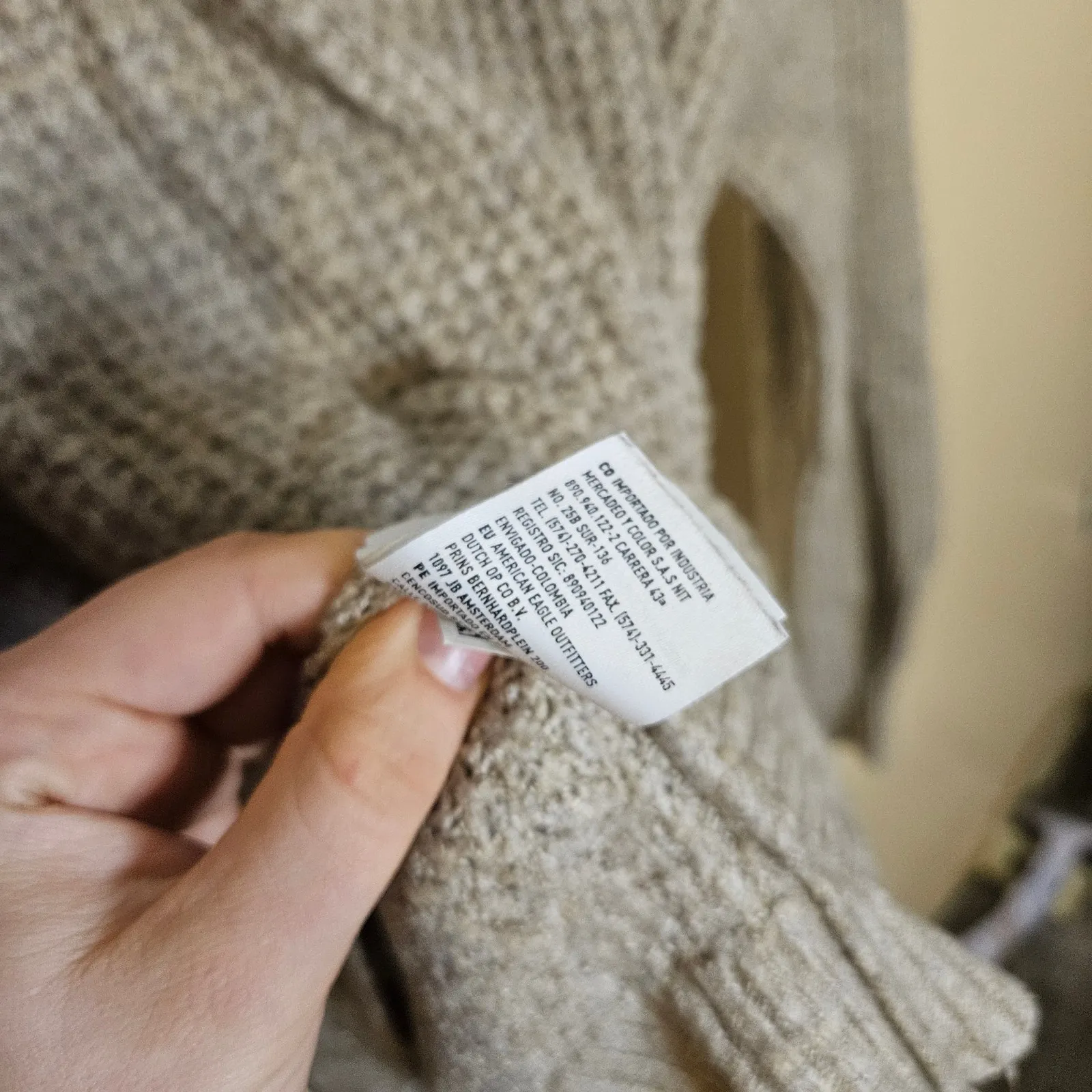 American Eagle Outfitters AEO Size Small Oversized Oat Brown Sweater Knit - Image 9