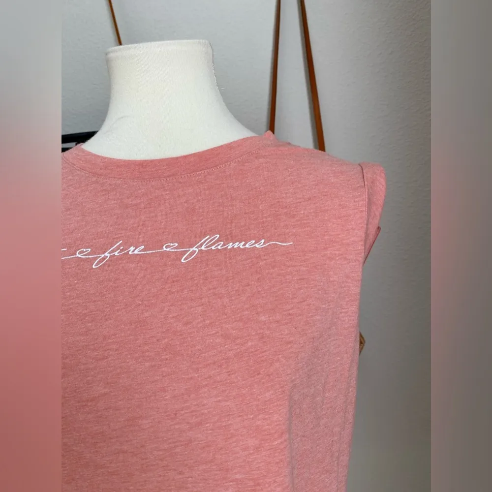 Whitney Simmons “hot fire flames” Sleeveless Tank, Size Medium Pink - Image 2