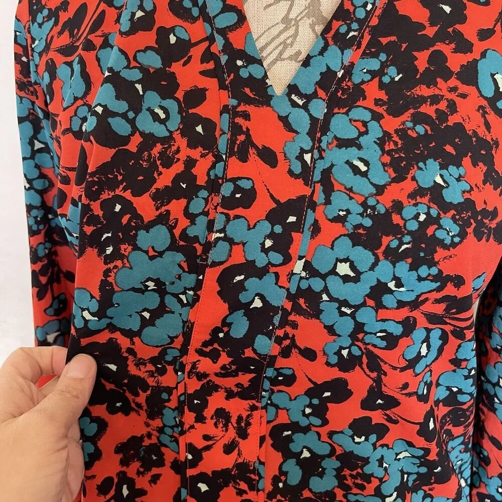 The Limited Womens Blouse Top Size Small Popover Floral Long Sleeve Office Wear - Image 6