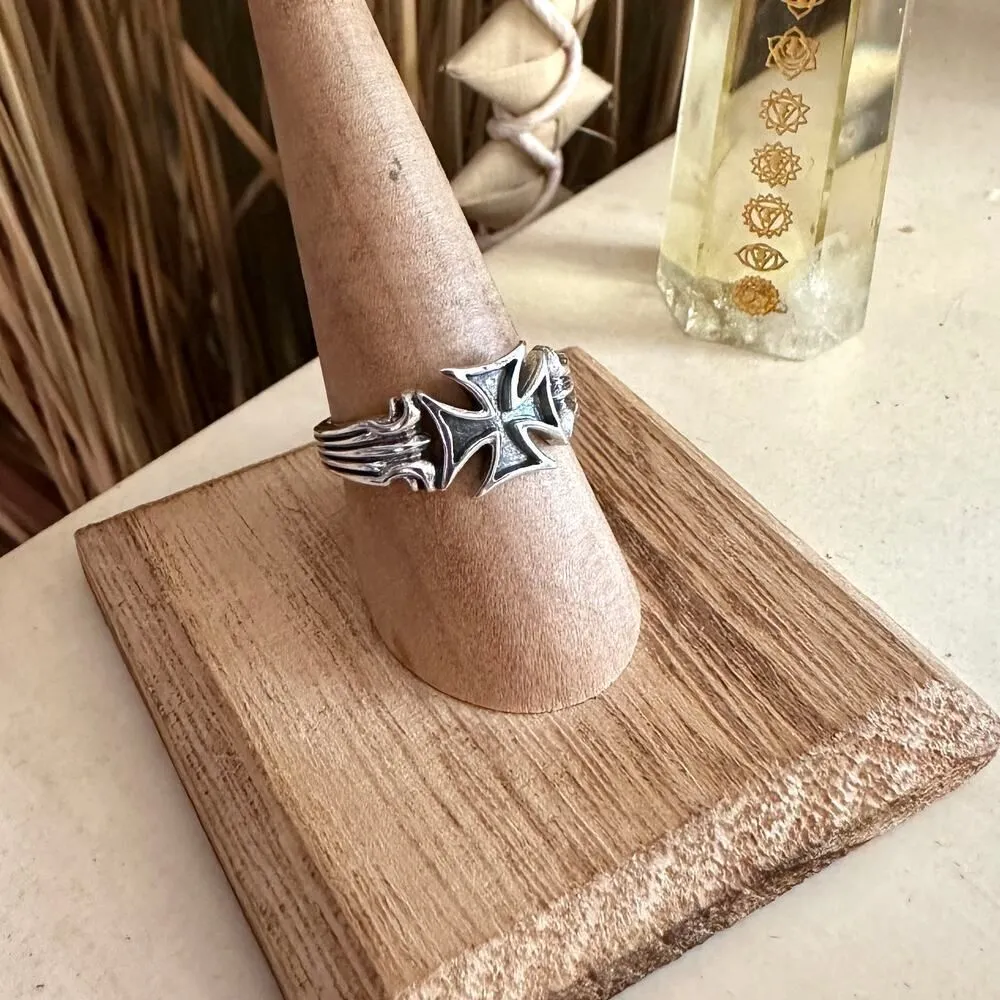 Cross Sterling Silver Ring Silver - Image 2