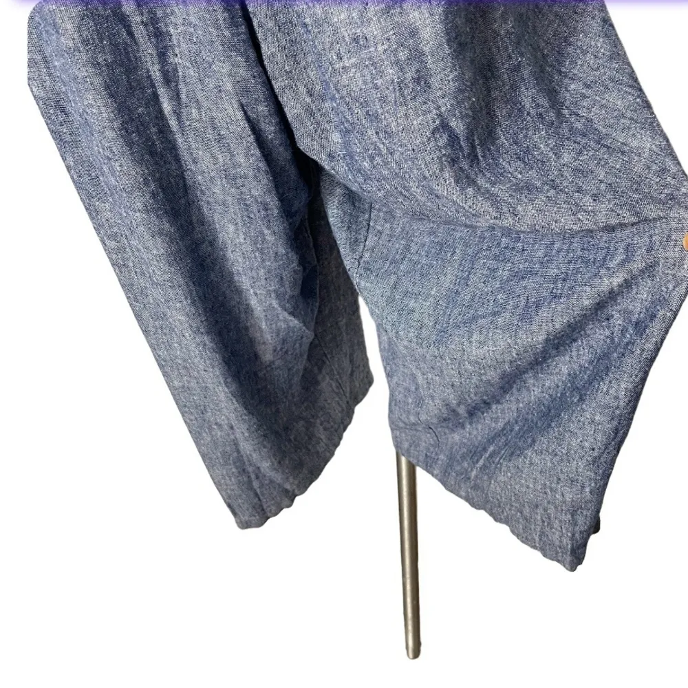 OLD NAVY Blue Jumpsuit Chambray Linen Blend Adjustable Straps Plus Size XXL NEW - Image 5