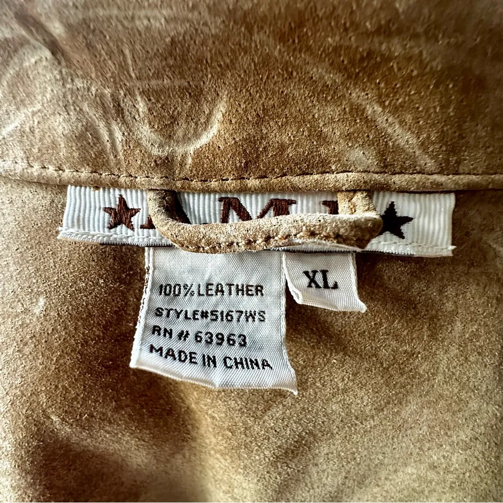 Ami Brown Suede Button Up Jacket Shacket Lightweight Boho Chic Classic Style Size XL - Image 12