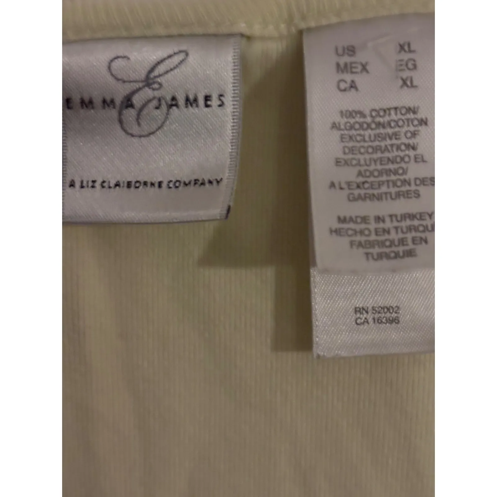 Emma James Women's Light Yellow Lace Trim V Neck Sleeveless Tank Top Size XL - Image 3