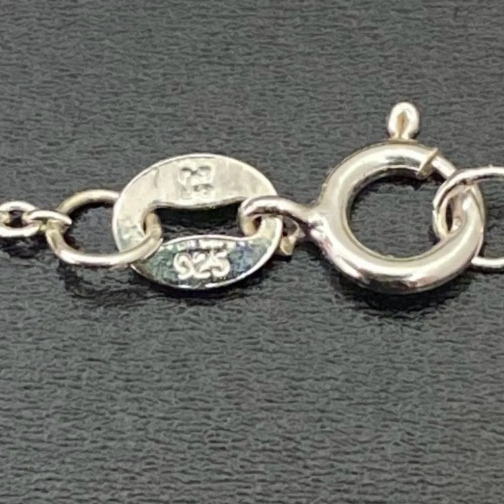 Sterling Silver 925 Signed Green Opal Cross Pendant 18” Necklace 3g. - Image 14