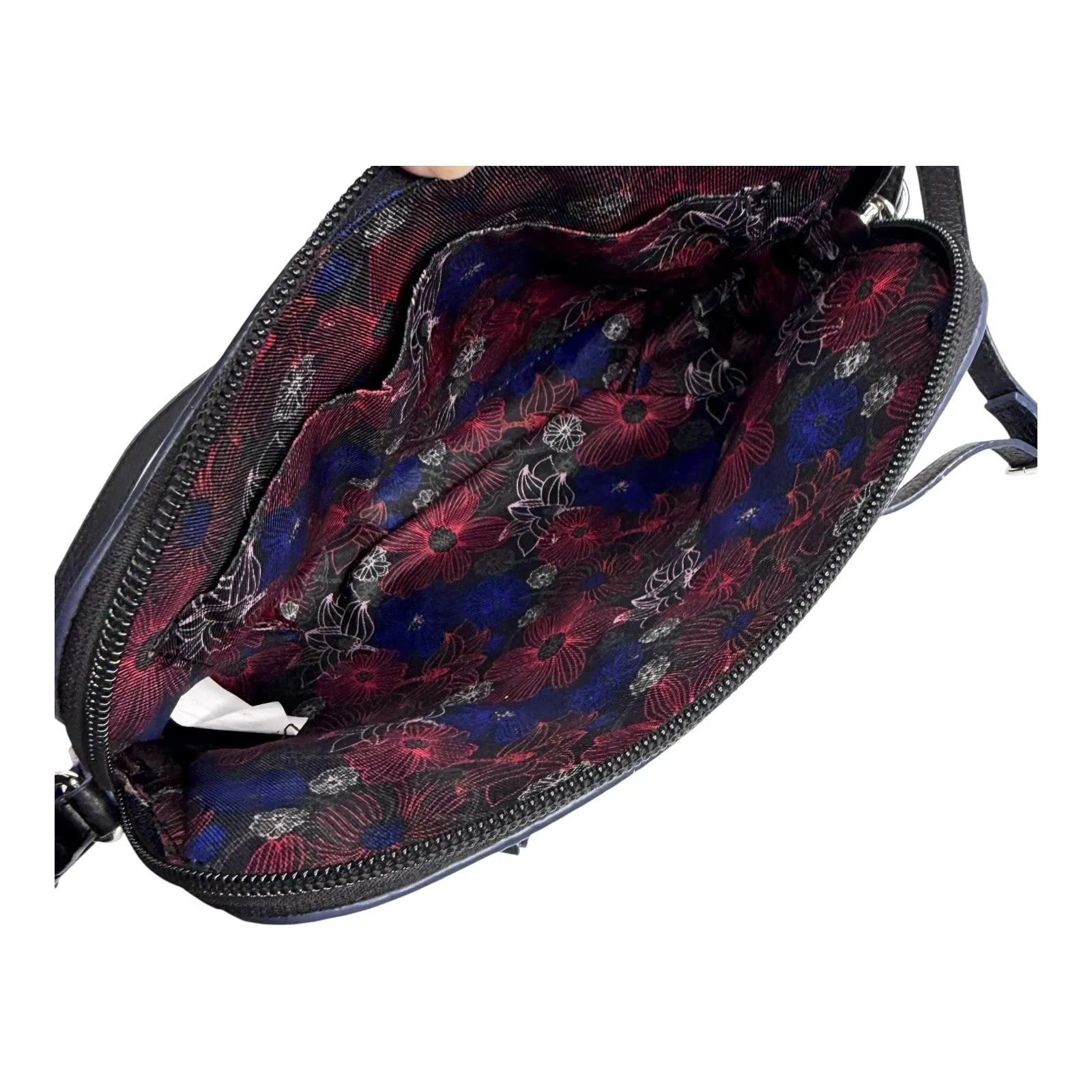 Lodis LEATHER HANDBAG Charlotte Crossbody Purse Women Black Pebbled Zip 10" NWOT - Image 4