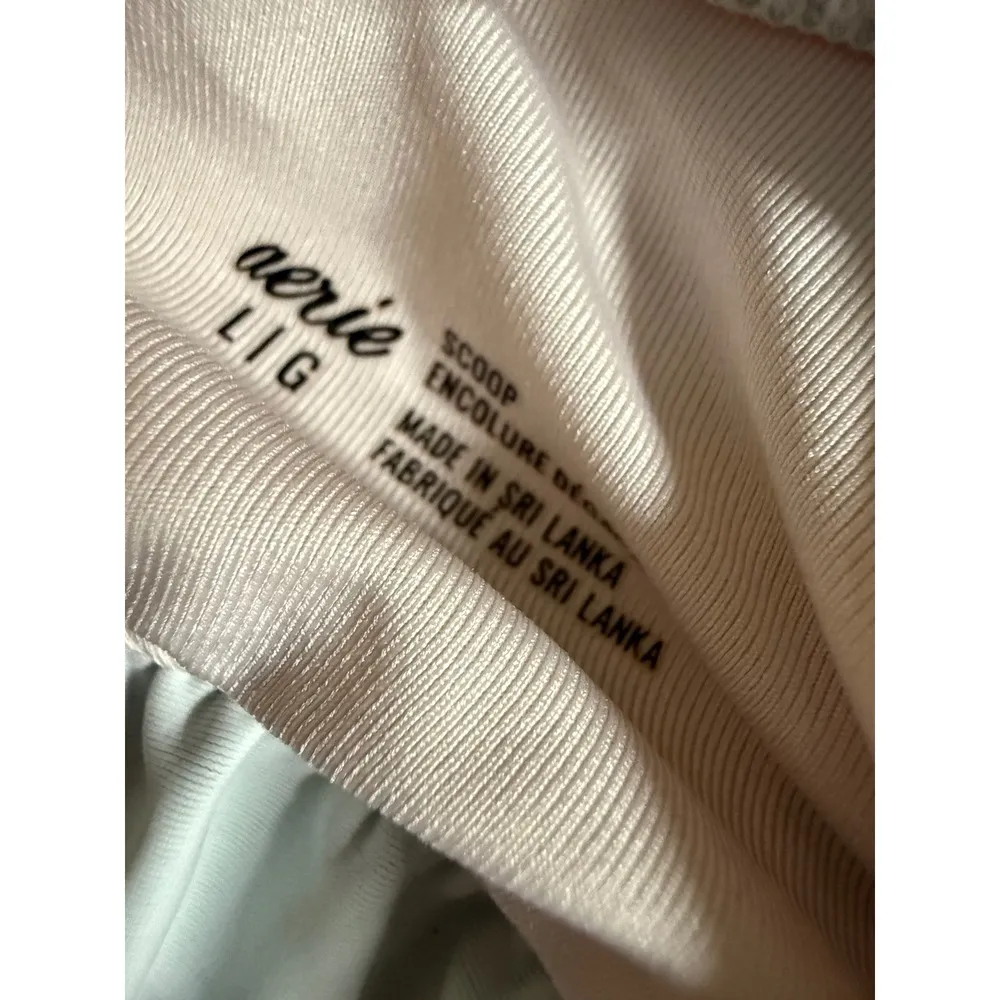 Aerie Floral Scoop Back Square Neck Bikini Top Tie Back Blue Size Large - Image 3