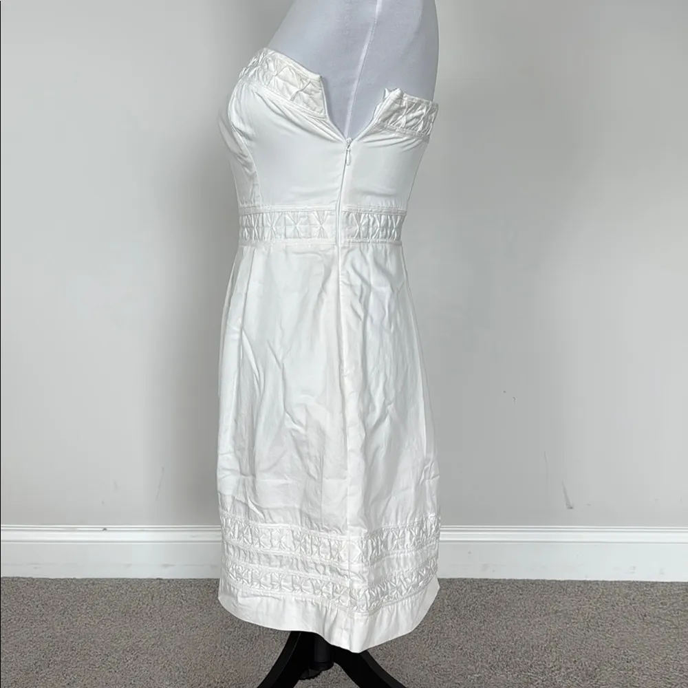 White House Black Market Strapless White Dress Sz 2 - Image 5