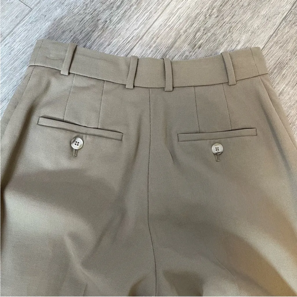 ARITZIA Babaton Agency Pant Wool Trousers Tan Front Crease Minimalist like new 0 - Image 5
