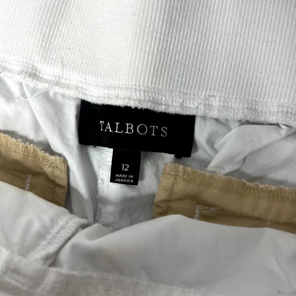 Talbots Cotton Pull On Roll Tab Ankle Crop Pants 12 - Image 2