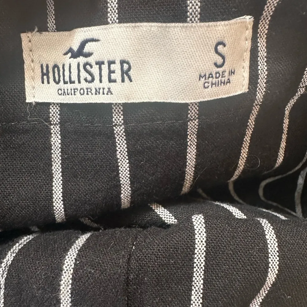 Hollister - Women's Black and White Stripe Cotton Mini Sun Dress, Button Down - Image 5