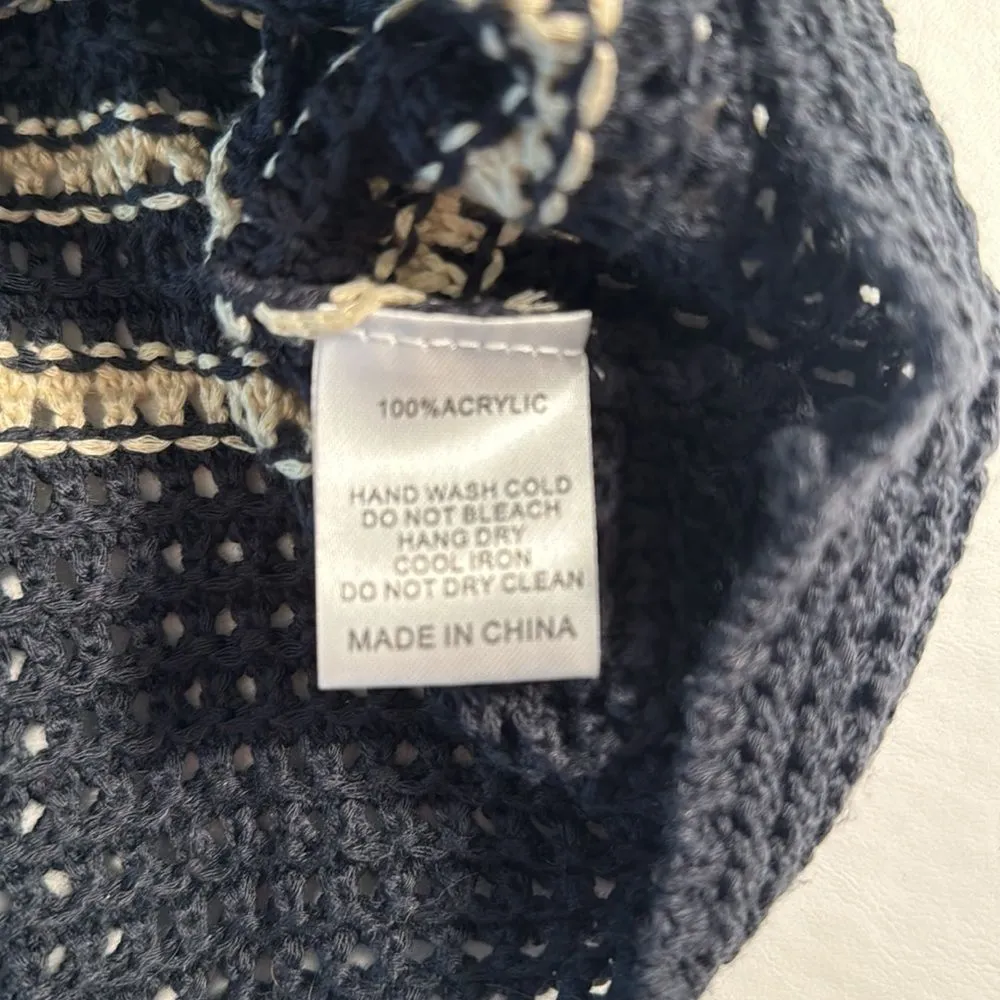 Women’s Mod Ref Open Weave Striped Sweater, Size Small - Image 3