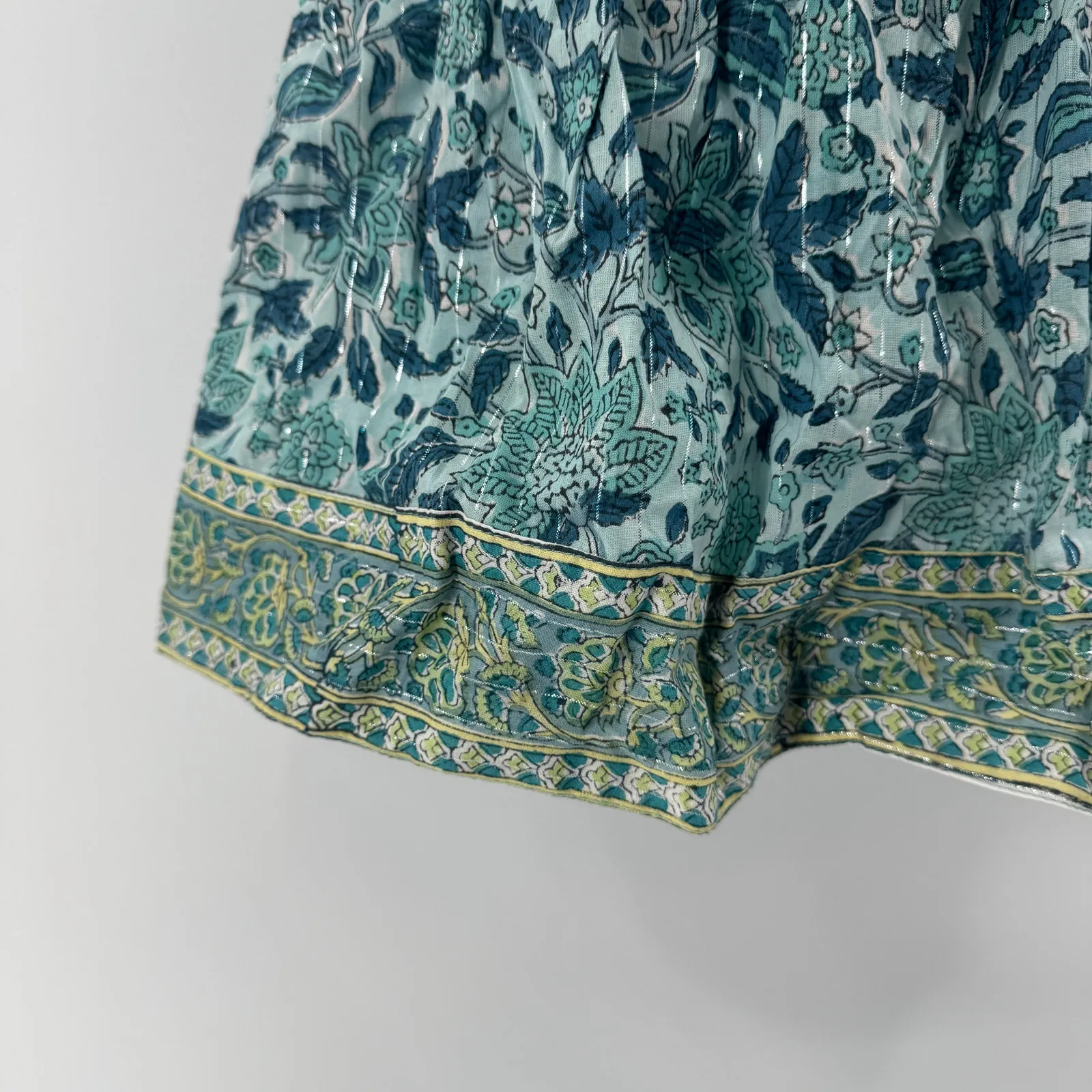 Victoria Dunn Clara the Label Block Print Maxi Skirt Womens 3XL Floral Paisley Blue Size 3X - Image 3