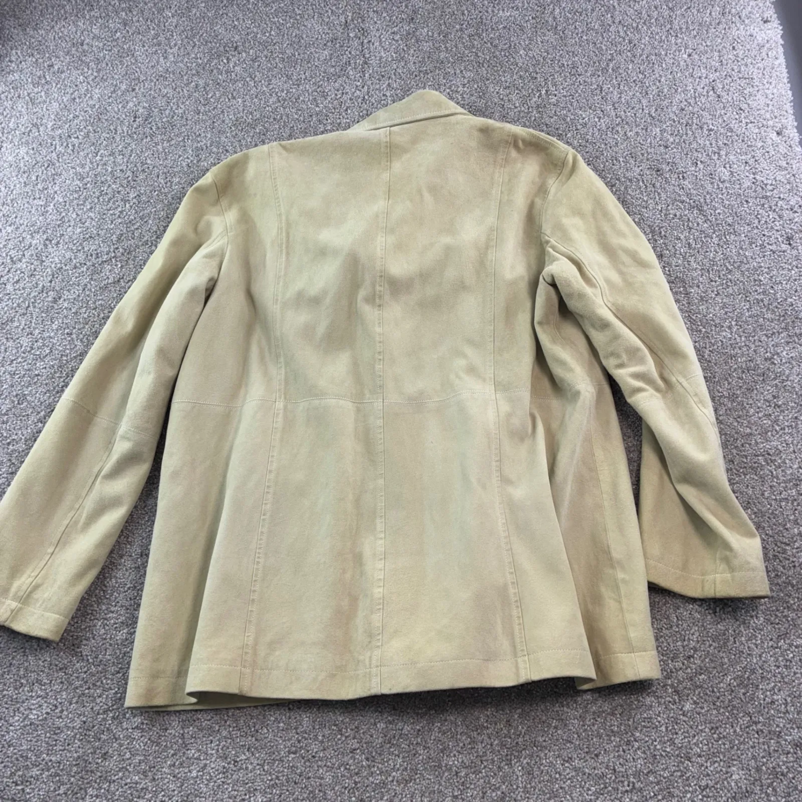 DKNY  Classic Beige Suede Blazer Jacket‎ Womens Size Medium Button Front Pockets - Image 6