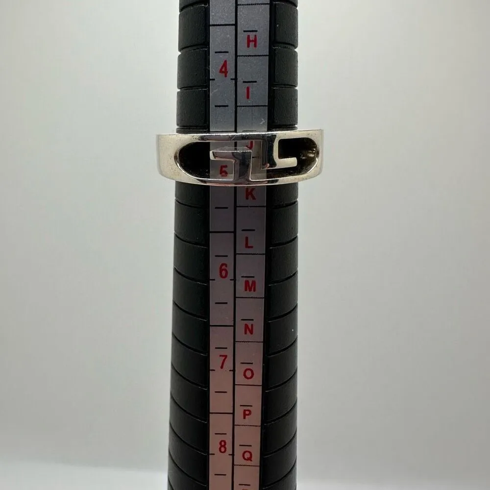 Gucci GG Logo Sterling Silver Ring‎ Size 5 - Image 3