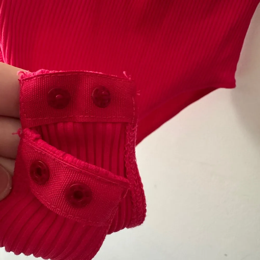 Zara Hot Pink Ribbed Bodysuit Spaghetti  Straps - Image 3