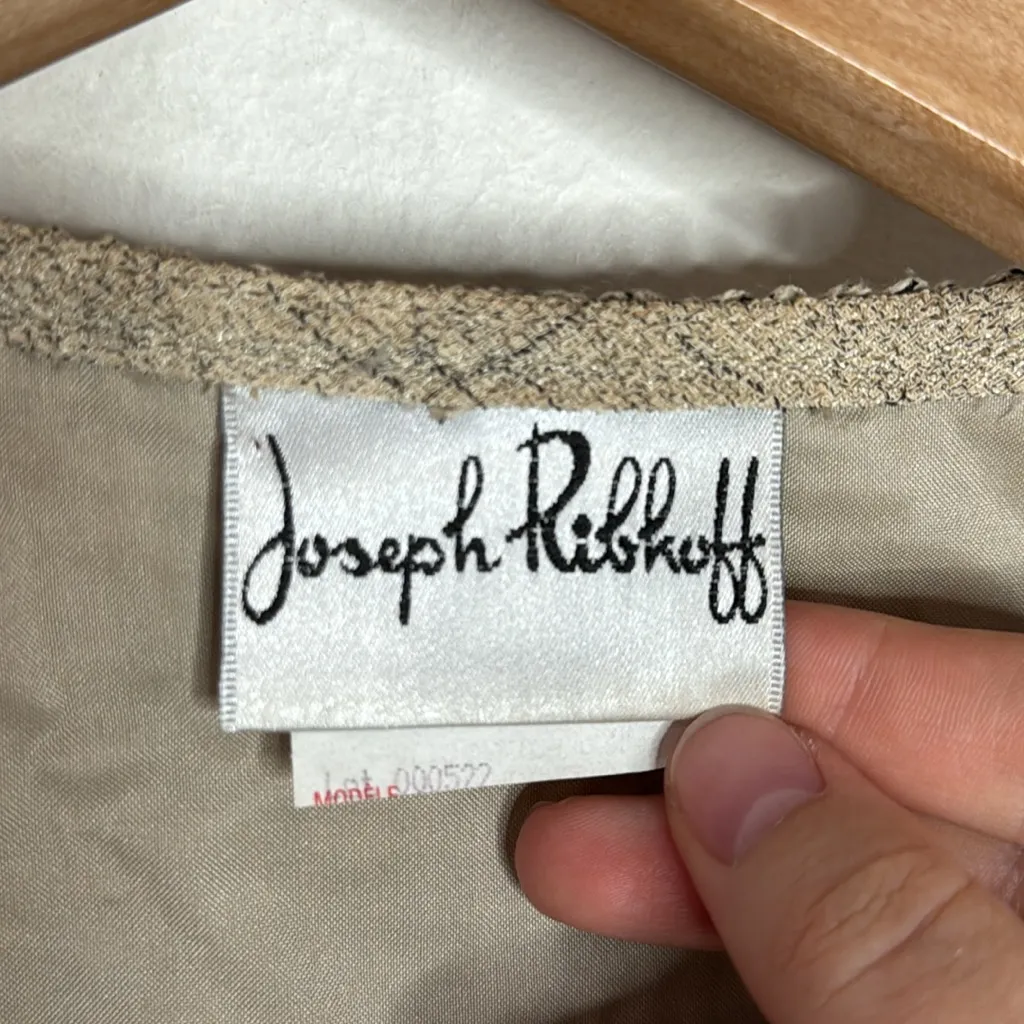 Joseph Ribkoff Boho printed knit overlay Jacket with wooden bead trim size L - Image 8