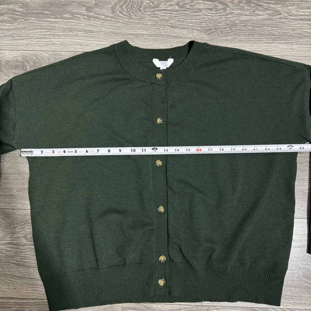 Time and Tru Women Dark Green B Crewneck Long Sleeve Sweater Size XXL Tan - Image 12