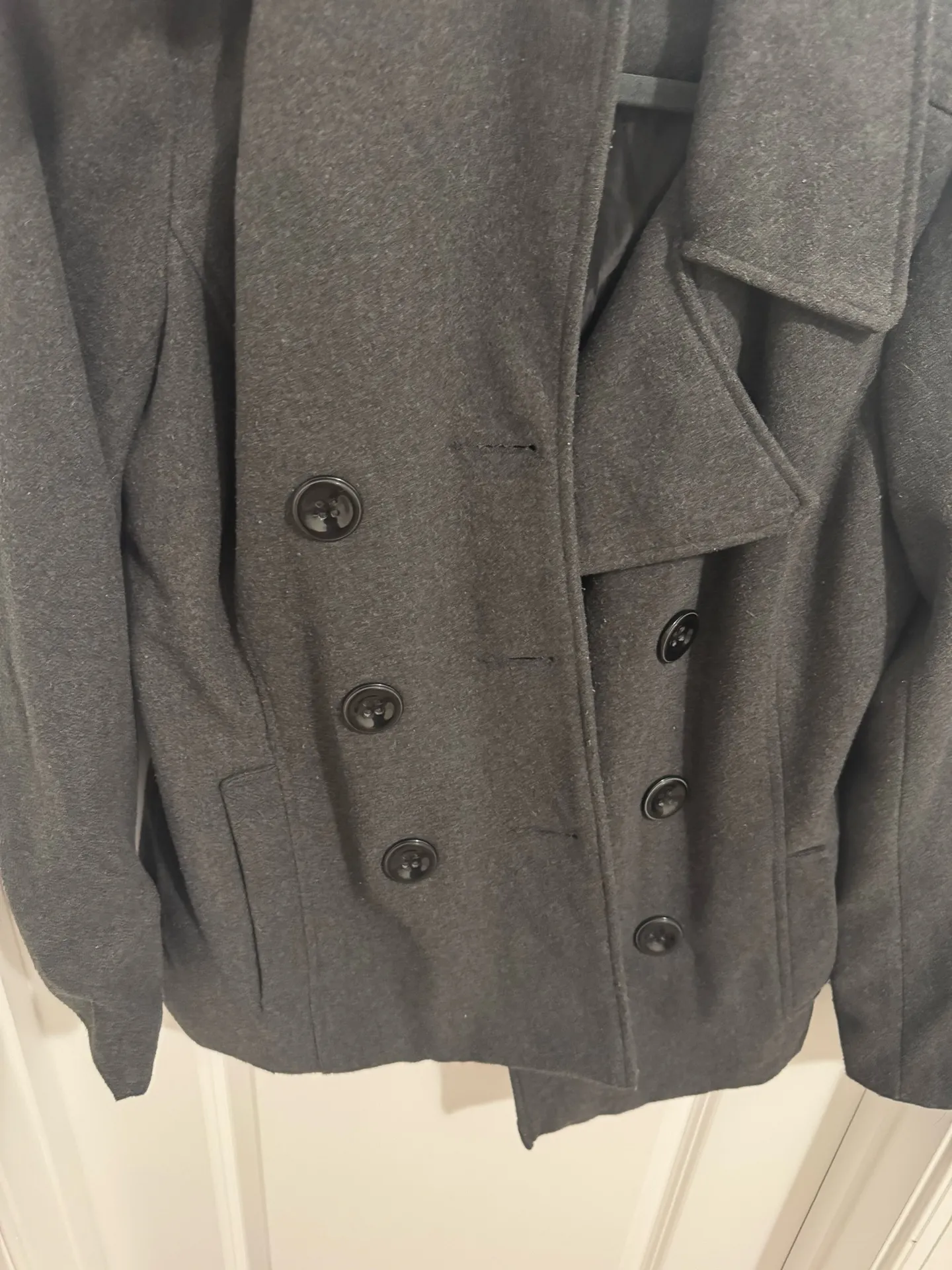 Charcoal Pea Coat Gray Size M - Image 2