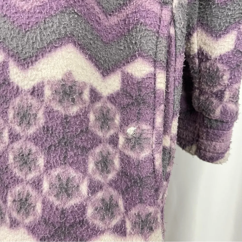 Haband 80s Vintage Fleece Medium Polar Bear Snowflake Warm Jacket Alaska Outdoor Purple - Image 3