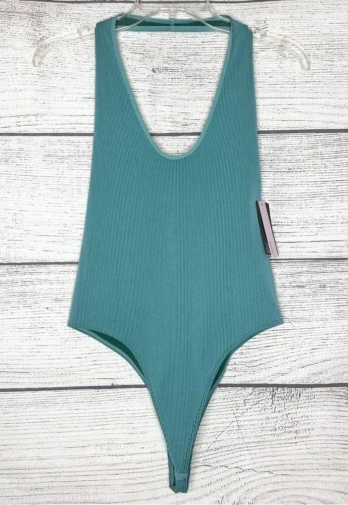 NWT Wild Fable Teal Blue Seamless Halter Bodysuit Top Size XXL - Image 11